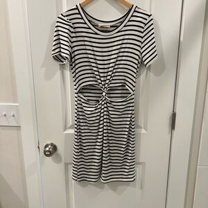 Promesa Black and White Striped Mini Dress